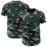 Custom Camo Green-Black Salute To Service Authentic Baseball Jersey