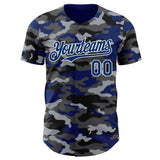 Custom Camo US Navy Blue-White Salute To Service Authentic Baseball Jersey