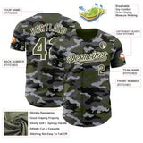 Custom Camo Olive-Cream Salute To Service Authentic Baseball Jersey