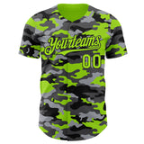 Custom Camo Neon Green-Black Salute To Service Authentic Baseball Jersey