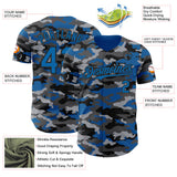 Custom Camo Blue-Black Salute To Service Authentic Baseball Jersey