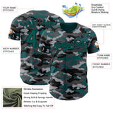 Custom Camo Midnight Green-Black Salute To Service Authentic Baseball Jersey