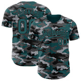 Custom Camo Midnight Green-Black Salute To Service Authentic Baseball Jersey