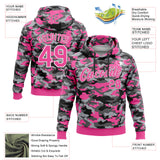 Custom Stitched Camo Pink-White Salute To Service Pullover Sweatshirt Hoodie