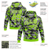Custom Stitched Camo Neon Green-White Salute To Service Pullover Sweatshirt Hoodie