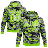 Custom Stitched Camo Neon Green-White Salute To Service Pullover Sweatshirt Hoodie