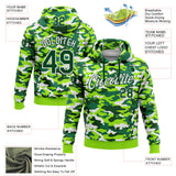 Custom Stitched Camo Green White-Neon Green Salute To Service Pullover Sweatshirt Hoodie