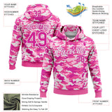 Custom Stitched Camo Deep Pink White-Pink Salute To Service Pullover Sweatshirt Hoodie