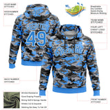 Custom Stitched Camo Powder Blue-White Salute To Service Pullover Sweatshirt Hoodie