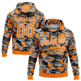 Custom Stitched Camo Bay Orange-White Salute To Service Pullover Sweatshirt Hoodie