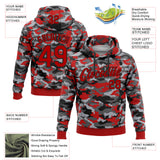 Custom Stitched Camo Red-Black Salute To Service Pullover Sweatshirt Hoodie