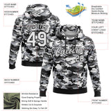 Custom Stitched Camo White-Black Salute To Service Pullover Sweatshirt Hoodie