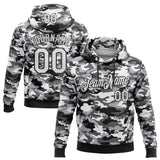 Custom Stitched Camo White-Black Salute To Service Pullover Sweatshirt Hoodie