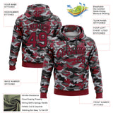 Custom Stitched Camo Crimson-Black Salute To Service Pullover Sweatshirt Hoodie