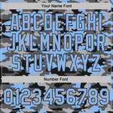Custom Stitched Camo Light Blue-Black Salute To Service Pullover Sweatshirt Hoodie