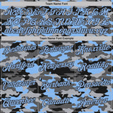Custom Stitched Camo Light Blue-Black Salute To Service Pullover Sweatshirt Hoodie