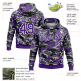 Custom Stitched Camo Purple-White Salute To Service Pullover Sweatshirt Hoodie