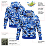 Custom Stitched Camo Thunder Blue-White Salute To Service Pullover Sweatshirt Hoodie