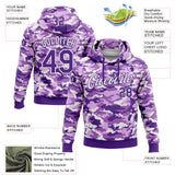 Custom Stitched Camo Purple-White Salute To Service Pullover Sweatshirt Hoodie