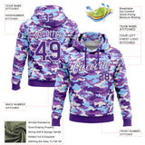 Custom Stitched Camo Purple-White Salute To Service Pullover Sweatshirt Hoodie