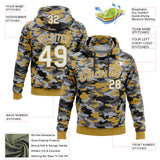 Custom Stitched Camo White-Old Gold Salute To Service Pullover Sweatshirt Hoodie