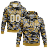 Custom Stitched Camo White-Old Gold Salute To Service Pullover Sweatshirt Hoodie