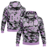 Custom Stitched Camo Light Purple-White Salute To Service Pullover Sweatshirt Hoodie