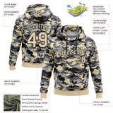 Custom Stitched Camo Cream-Black Salute To Service Pullover Sweatshirt Hoodie