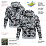 Custom Stitched Camo Silver-Black Salute To Service Pullover Sweatshirt Hoodie