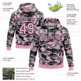 Custom Stitched Camo Light Pink-Black Salute To Service Pullover Sweatshirt Hoodie