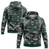 Custom Stitched Camo Green-Black Salute To Service Pullover Sweatshirt Hoodie