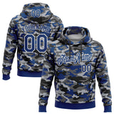 Custom Stitched Camo US Navy Blue-White Salute To Service Pullover Sweatshirt Hoodie