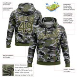 Custom Stitched Camo Olive-Cream Salute To Service Pullover Sweatshirt Hoodie