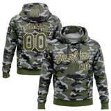 Custom Stitched Camo Olive-Cream Salute To Service Pullover Sweatshirt Hoodie