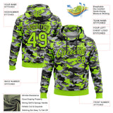 Custom Stitched Camo Neon Green-Black Salute To Service Pullover Sweatshirt Hoodie