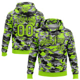Custom Stitched Camo Neon Green-Black Salute To Service Pullover Sweatshirt Hoodie