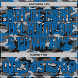 Custom Stitched Camo Blue-Black Salute To Service Pullover Sweatshirt Hoodie