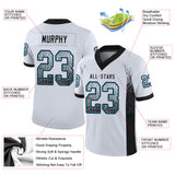 Custom White Black-Panther Blue Drift Fashion Football Jersey