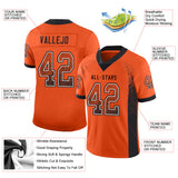 Custom Orange Black-White Drift Fashion Football Jersey