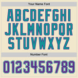 Custom Cream Purple Gray Teal-Old Gold Mesh Authentic Throwback Baseball Jersey