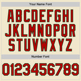 Custom Cream Red-Green Mesh Authentic Throwback Baseball Jersey