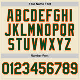 Custom Cream Green-Orange Mesh Authentic Throwback Baseball Jersey