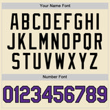 Custom Cream Purple-Black Mesh Authentic Throwback Baseball Jersey