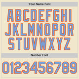 Custom Cream Powder Blue-Orange Mesh Authentic Throwback Baseball Jersey