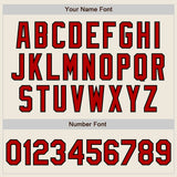 Custom Cream (Black White Pinstripe) Red-Black Authentic Baseball Jersey