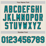 Custom Cream (Black Teal Pinstripe) Teal-Black Authentic Baseball Jersey