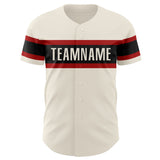 Custom Cream Vintage USA Flag Black-Red Authentic Baseball Jersey