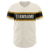 Custom Cream Black-Old Gold Authentic Baseball Jersey