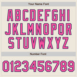 Custom Cream Pink-Navy Authentic Baseball Jersey