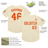 Custom Cream Orange Mesh Authentic Throwback Baseball Jersey